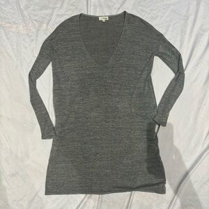 Wilfred Aritzia Grey XXS V Neck Long Sleeve With Pockets Dress